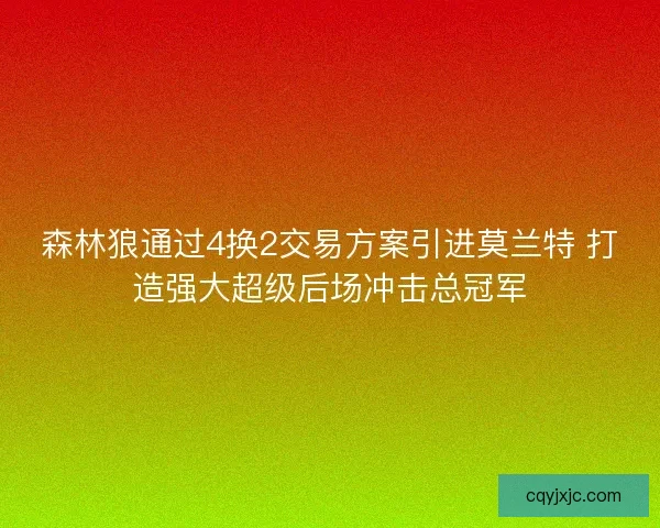 森林狼通过4换2交易方案引进莫兰特 打造强大超级后场冲击总冠军