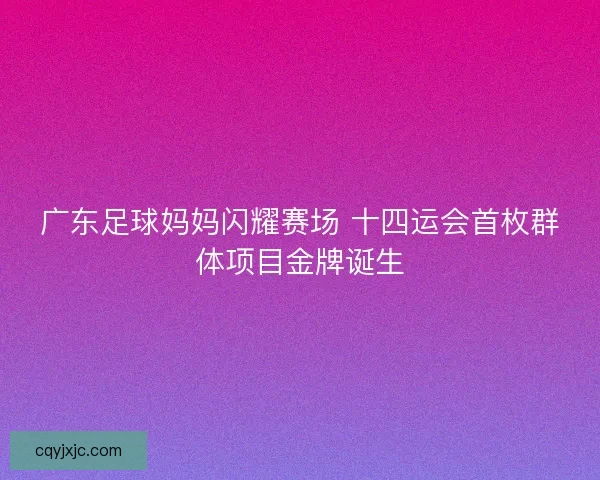 广东足球妈妈闪耀赛场 十四运会首枚群体项目金牌诞生