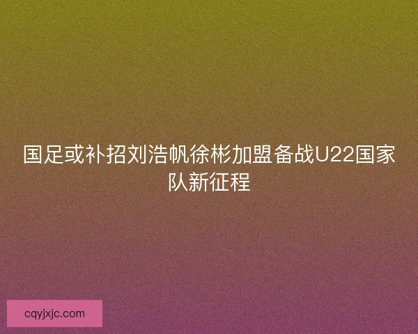 国足或补招刘浩帆徐彬加盟备战U22国家队新征程